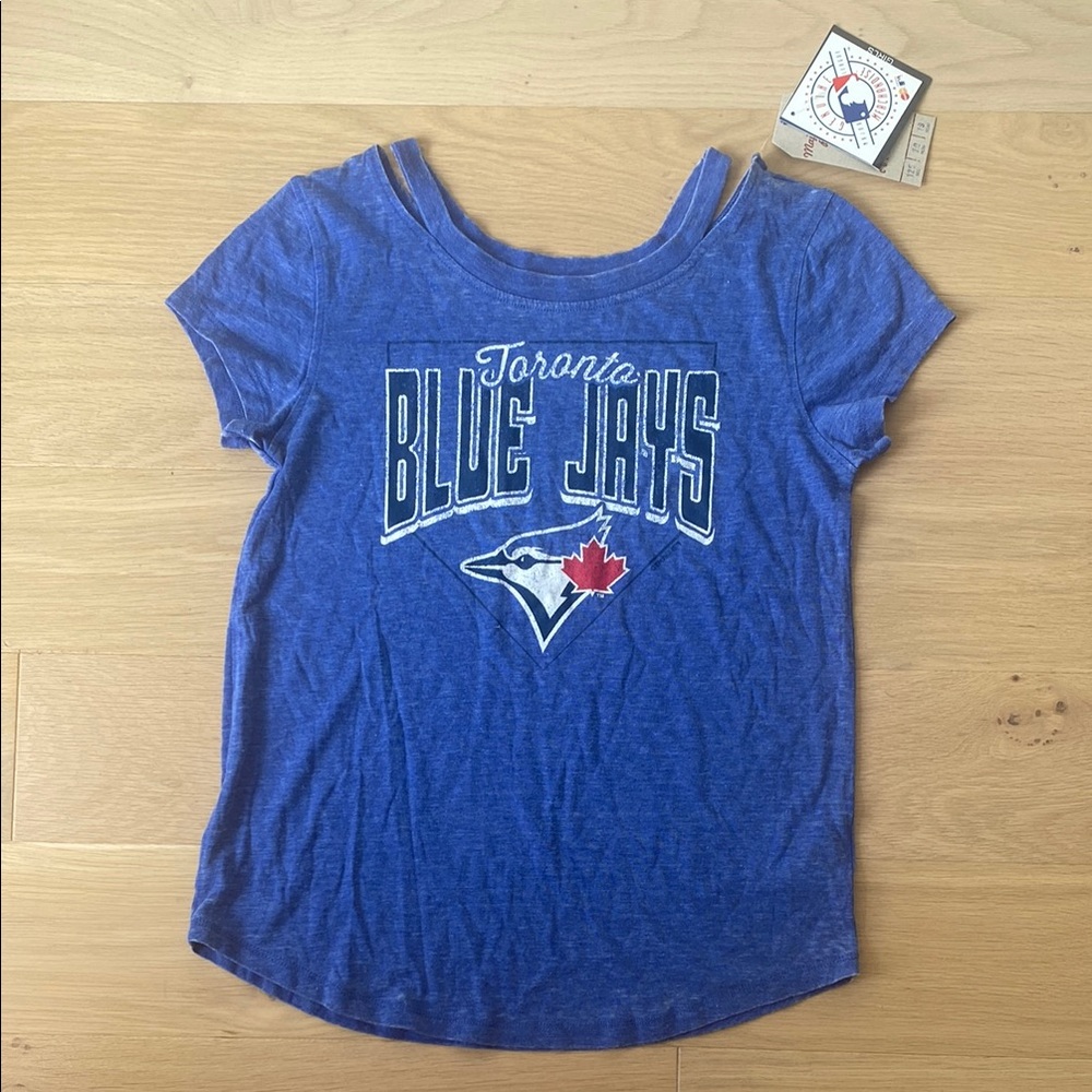 New Era Blue Short Sleeve Tee with Blue Jays Logo